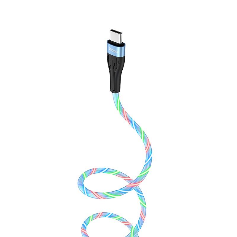 HOCO Câble USB vers Type-C «U85 Charming night», synchronisation des données de chargement, bleu