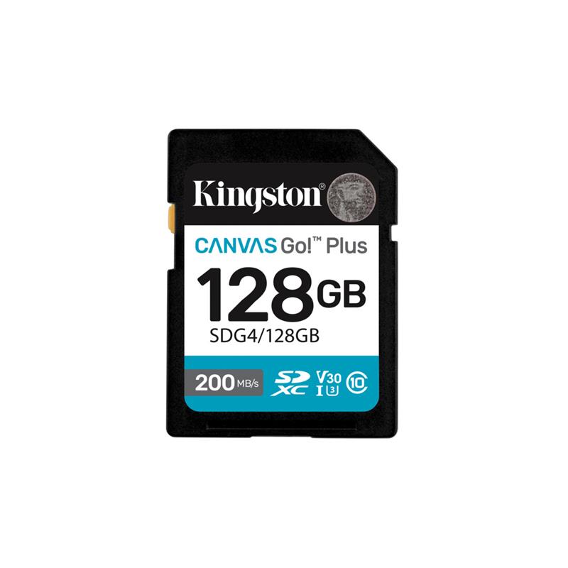Kingston Canvas Go Plus 128 Go SDXC UHS-I U3 V30 C10 - Carte SD(Open Box)