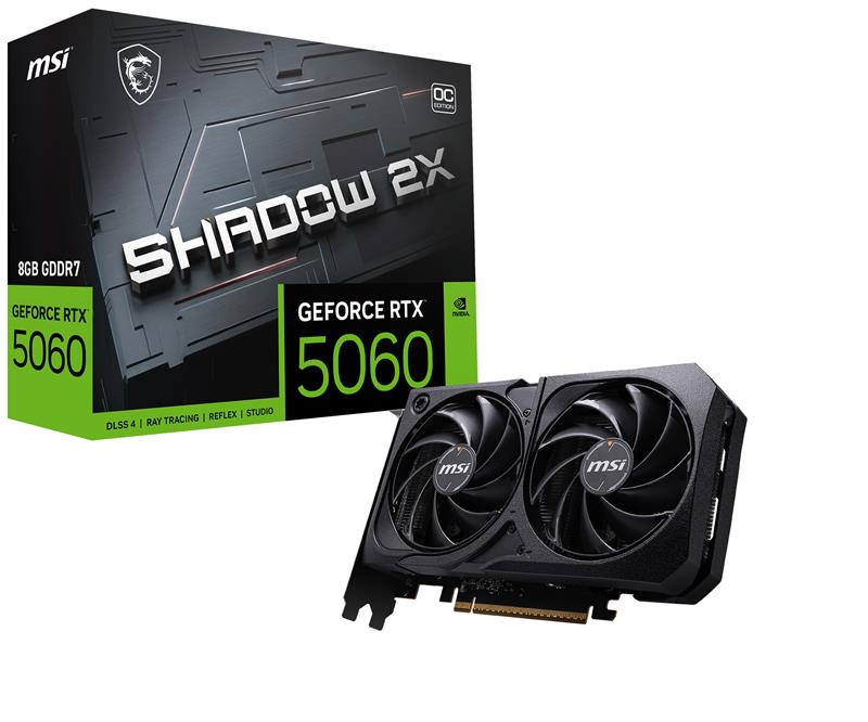 MSI GeForce RTX 5060 8G SHADOW 2X OC, GDDR7 8GB, PCI-E 5.0, 128 bit,
