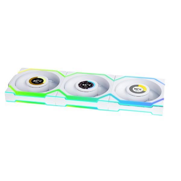 LIAN LI UNI FAN SL WIRELESS RGB LCD Blanc 3x 12cm Pack Ventilateur avec Contrôleur(Open Box)