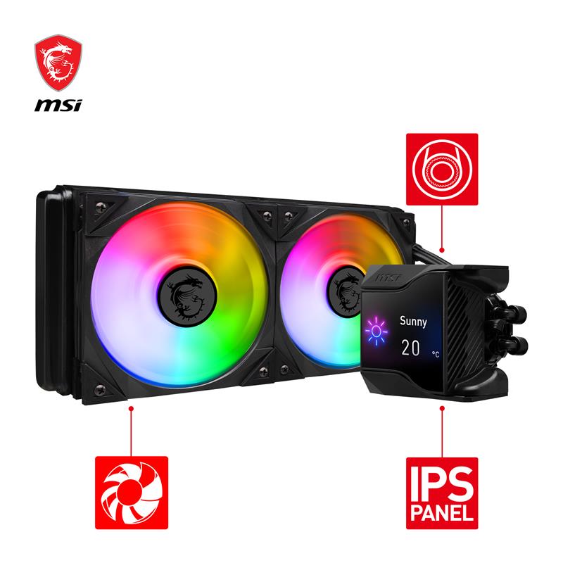 MSI MPG CORELIQUID D240 AIO Liquid CPU Cooler, 240mm Radiator(Open Box)