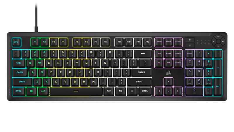 CORSAIR K55 CORE Wired RGB Gaming Keyboard - Backlit RGB LED - Black