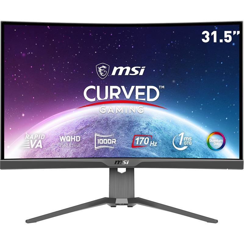 MSI MAG 31,5" WQHD incurvé Rapid VA 170 Hz 1 ms (GTG) Moniteur de jeu