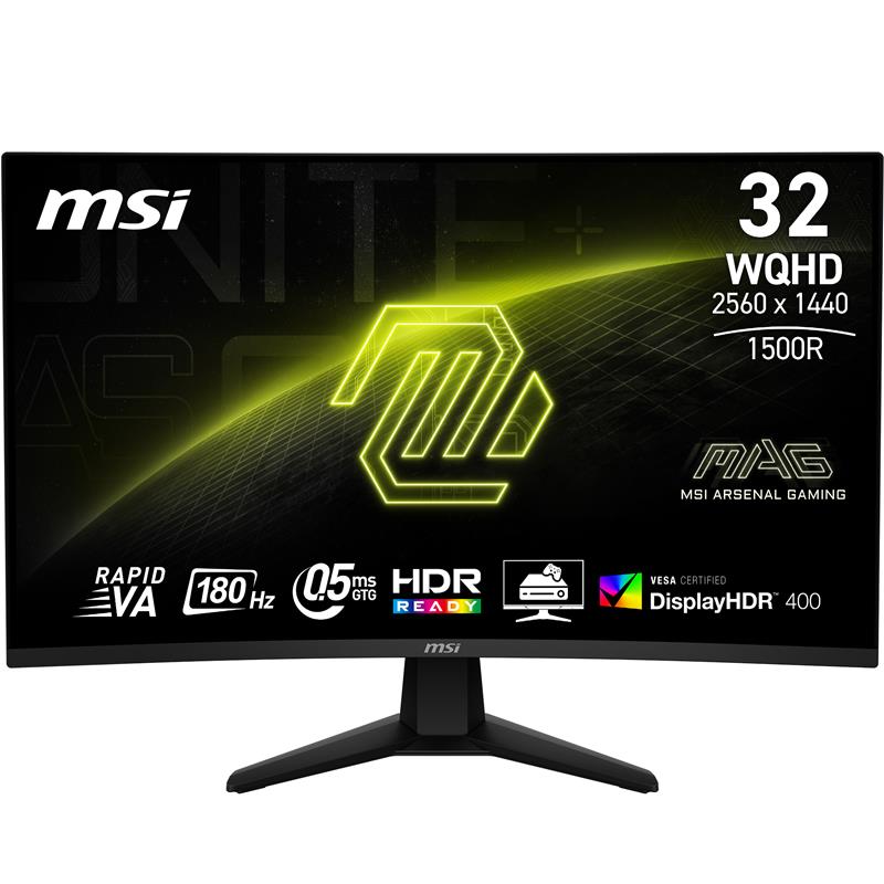 MSI MAG 32CQ6F 32" WQHD incurvé Rapid VA 180 Hz 0,5 ms Moniteur de jeu