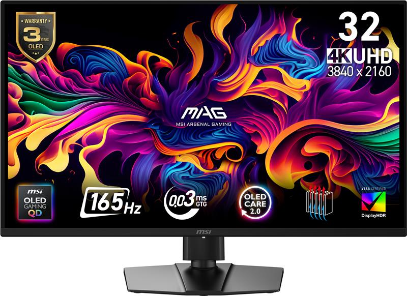 MSI MAG 31.5 po 3840 x 2160 UHD QD-OLED 165Hz de jeu Moniteur