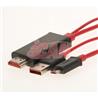 iCAN USB 2.0 A Male+Micro B Male HDMI Male Red 6ft 480Mbps(Open Box)