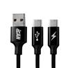 iCAN - Câble USB-A 2.0 mâle vers 2 x USB type C mâle de 6,6 pi