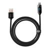 Baseus Câble de données de charge rapide avec affichage USB A vers Type-C 5A 1m noir