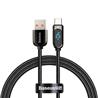 Baseus Câble de données de charge rapide avec affichage USB A vers Type-C 5A 1m noir