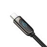 Baseus Câble de données de charge rapide avec affichage USB A vers Type-C 5A 1m noir