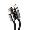 Baseus Câble de données de charge rapide avec affichage USB A vers Type-C 5A 1m noir