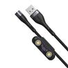 Baseus Zinc - Câble de données de charge rapide magnétique USB vers Micro USB + Lightning + USB C, 5A 1m Gris + Noir
