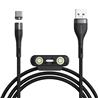 Baseus Zinc - Câble de données de charge rapide magnétique USB vers Micro USB + Lightning + USB C, 5A 1m Gris + Noir