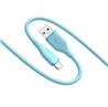 Câble en silicone iCAN USB-A 2.0 vers USB-C, M/M, 4 pieds, bleu ciel