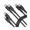 Choetech USB 2.0 Type-C Male vers Type-C Male câble, Paquet de 3