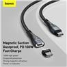 Baseus Zinc - Câble de Données de Charge Rapide Magnétique de Type-C vers Type-C 100W, 1.5m, Noir