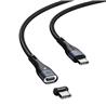 Baseus Zinc - Câble de Données de Charge Rapide Magnétique de Type-C vers Type-C 100W, 1.5m, Noir