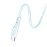 Câble de charge et de données HOCO en silicone bleu clair de 60 W de USB type C à type C, 1m (3,3pi)