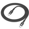Câble de chargement de données intelligent Hoco 'U117 Grand' 60W avec arrêt automatique Type-C vers Type-C, 1.2m (4pi), noir