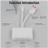 Lecteur de cartes SD/TF/CF 5 en 1 iCan TC173 avec interface Lightning/USB-A/USB-C