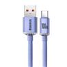 Câble de données de charge rapide Baseus Crystal Shine Series USB-A vers Type-C 100 W, 1,2 m (4 pi), Violet