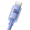Câble de données de charge rapide Baseus Crystal Shine Series USB-A vers Type-C 100 W, 1,2 m (4 pi), Violet
