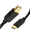 iCAN USB 2.0 Type-C Male to Type-B Male Cable, 3ft(Open Box)