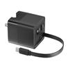 iCAN 65W 2-Port Portable GaN PD Charger with Type-C Retractable Cable