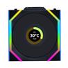LIAN LI UNI FAN SL WIRELESS RGB LCD Couleur noire inversée Pack unique 12 cm Pack ventilateur sans contrôleur (lame inversée)