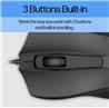 Souris filaire HP 100 - Capteur optique précis 1600 DPI - Connexion USB facile - Design ambidextre - Commande à 3 boutons et...
